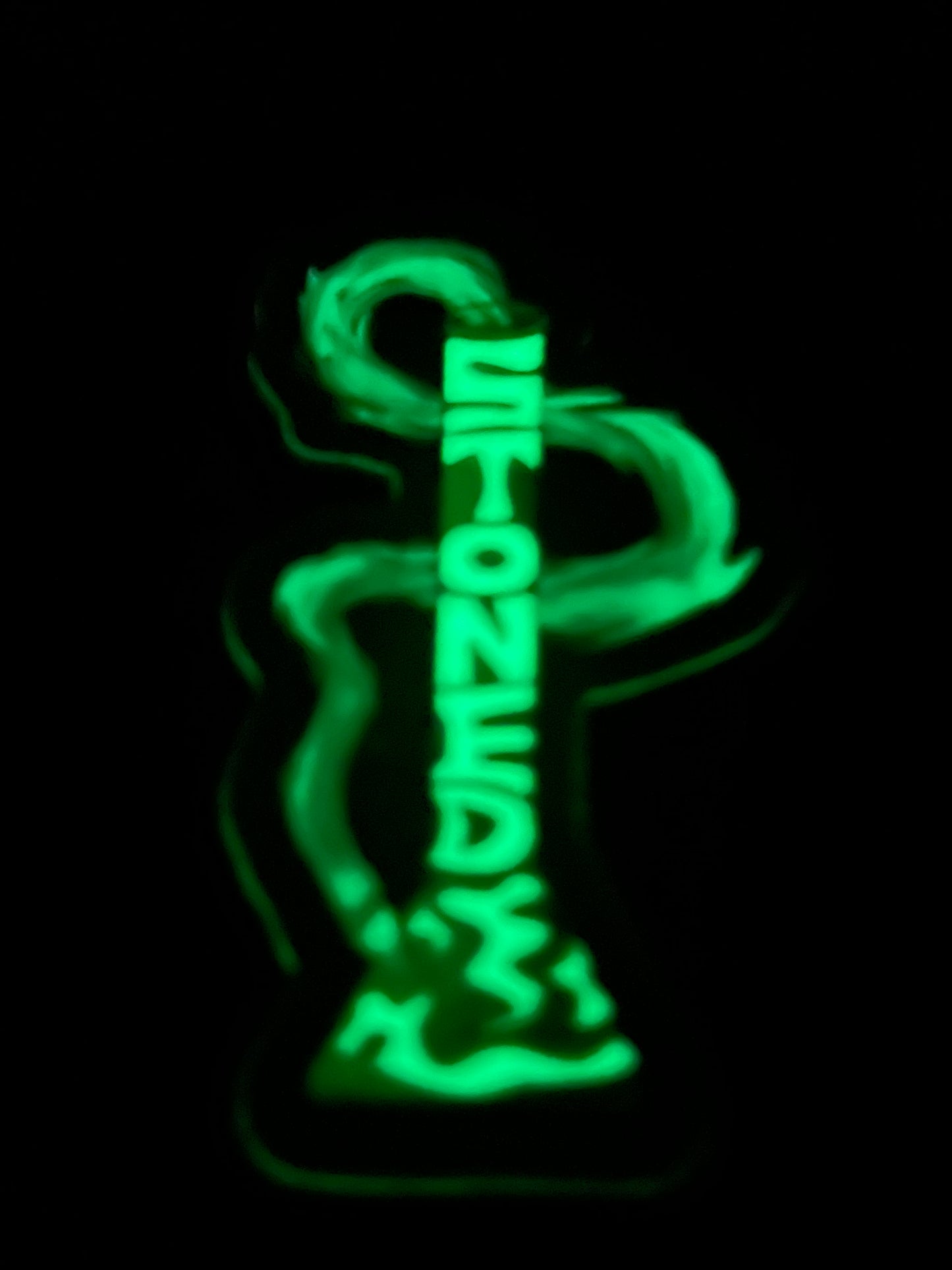 Glow in dark STONED bong sticker